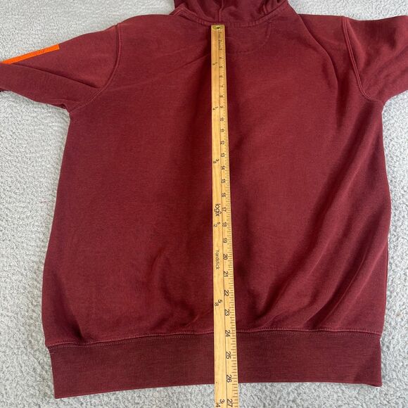 Carhartt Hoodie Sweatshirt Mens Small Maroon Burgundy Wine Pullover Sweater - Picture 6 of 9
